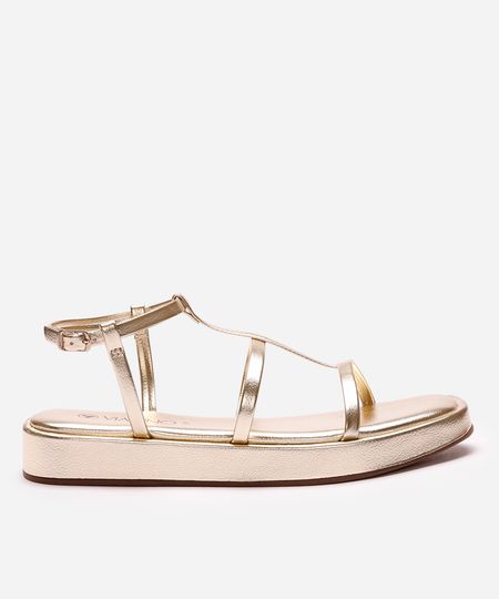 rasteirinha flatform via uno gladiadora dourada 36