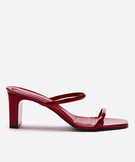 tamanco verniz salto médio tiras finas oneself - vinho 37 tamanco verniz salto médio tiras finas oneself - vinho 37