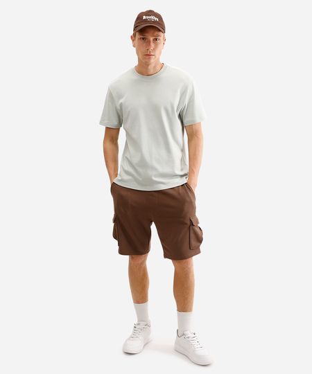 bermuda cargo de moletom marrom M
