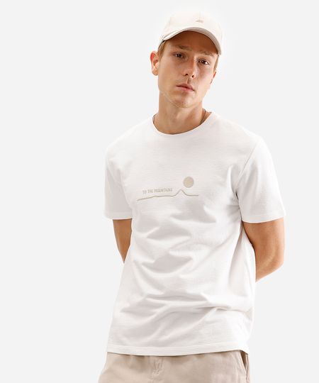 camiseta masculina de algodão com bordado off white M camiseta masculina de algodão com bordado off white M