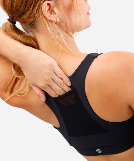 top feminino esportivo ace com zíper preto P