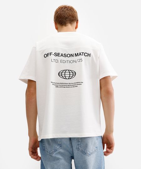 camiseta masculina de algodão estampada off white P