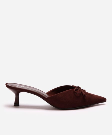mule bico fino com laço mindset marrom 36