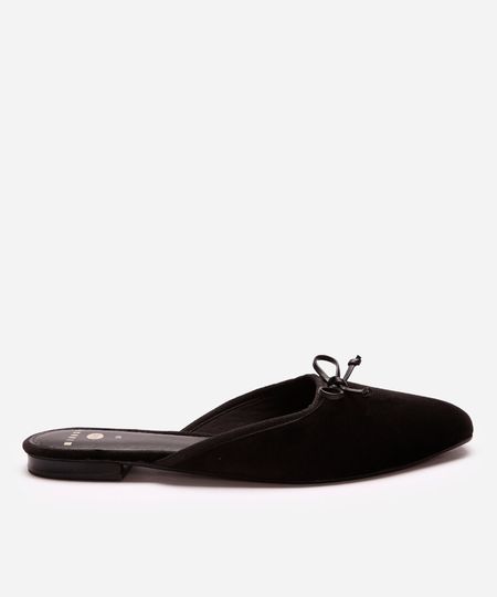 mule de veludo com laço mindset preto 36