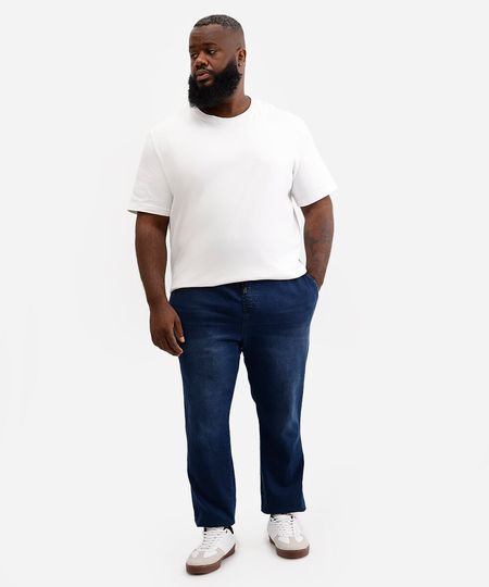calça jogger jeans plus size azul 50 calça jogger jeans plus size azul 50