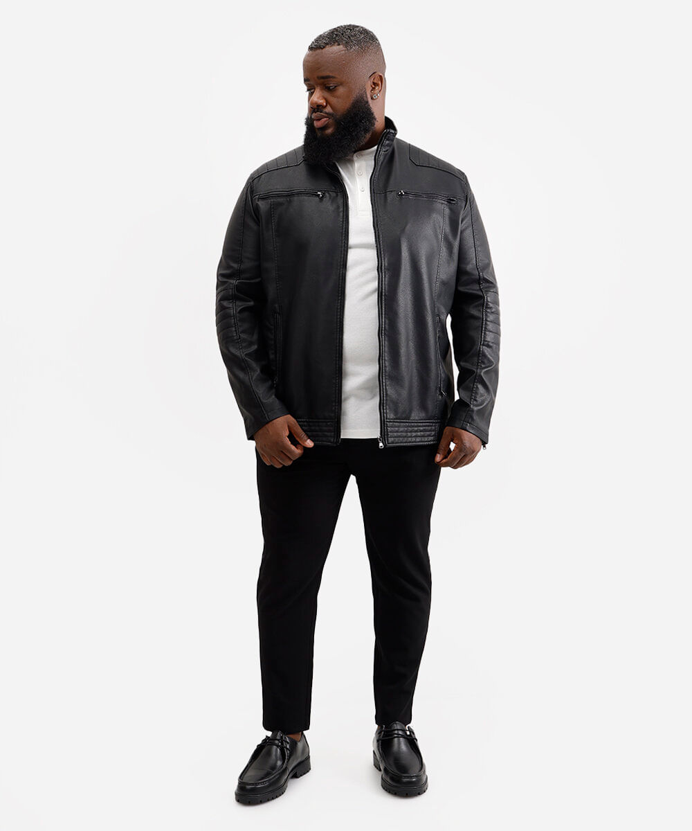 calça social masculina cintura média plus size preta