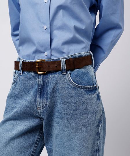 cinto feminino fivela arredondada mindset marrom 105CM cinto feminino fivela arredondada mindset marrom 105CM