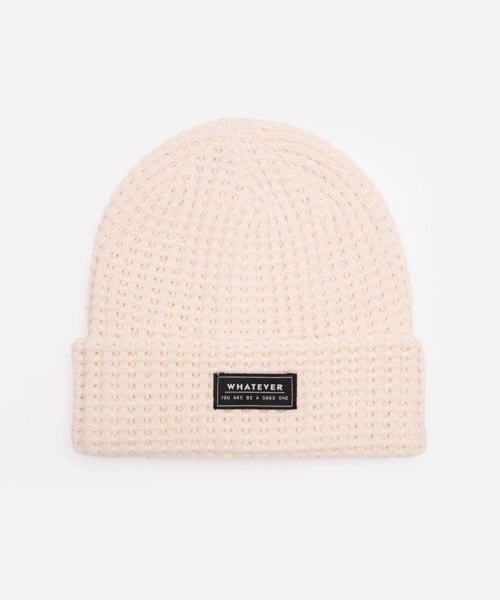 gorro masculino texturizado off white