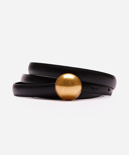 cinto fivela redonda preto 105CM