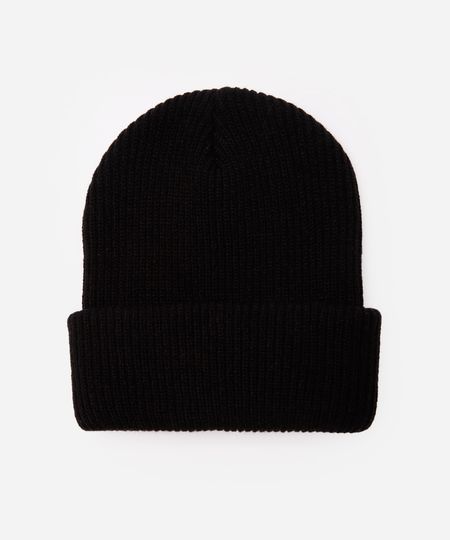 gorro masculino canelado preto UNICO
