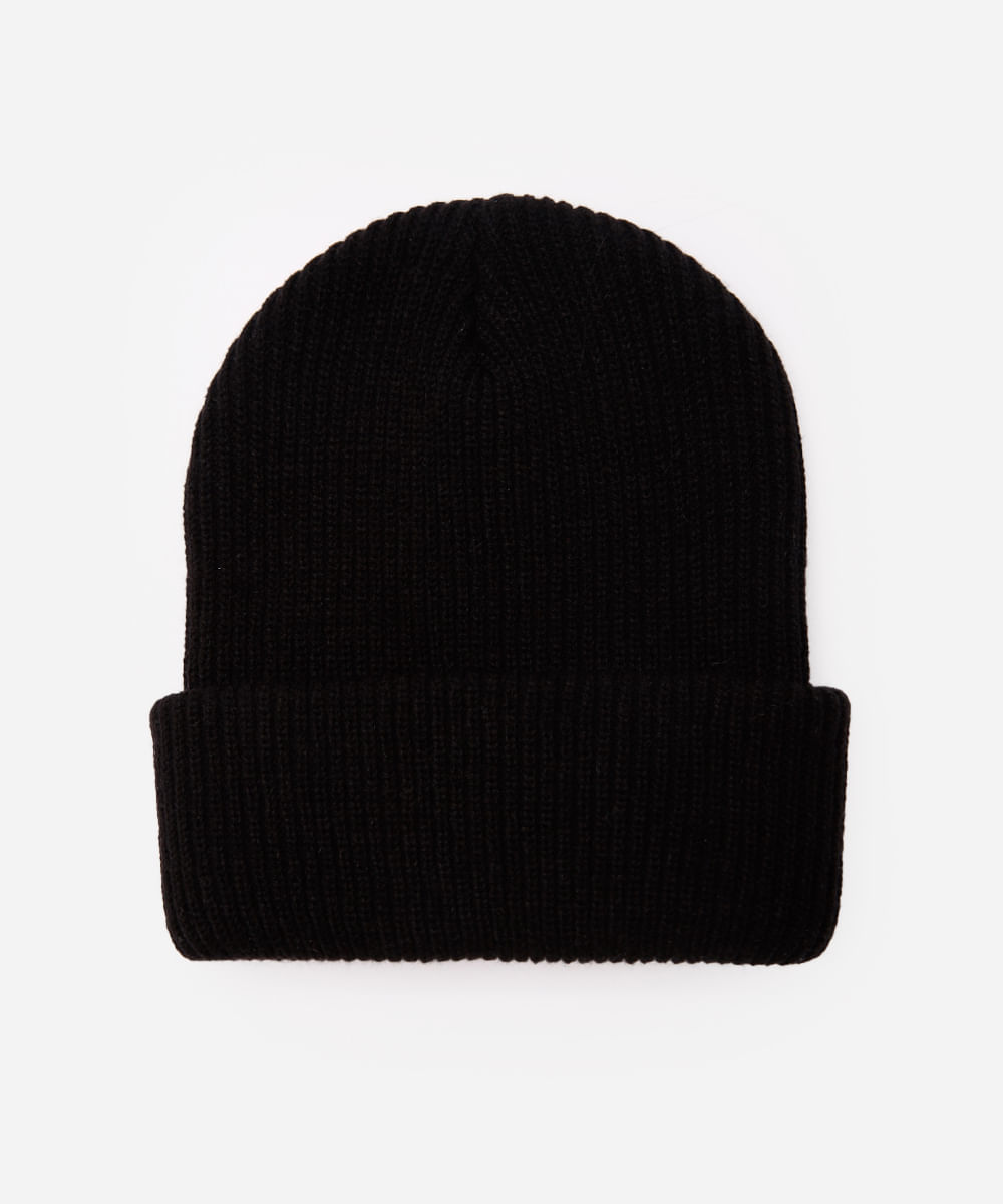 gorro masculino canelado preto