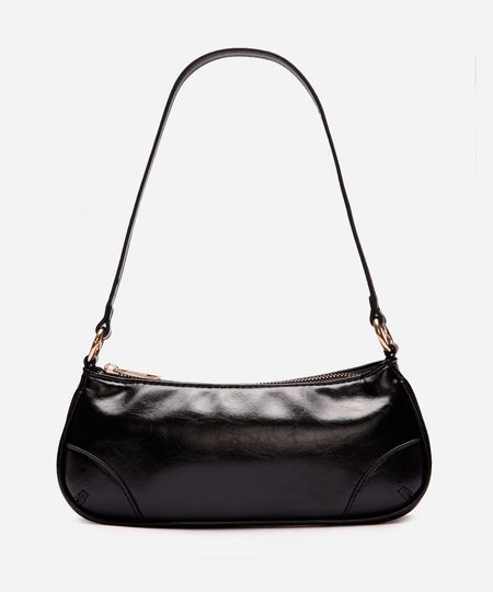 bolsa baguete com recorte preta UNICO