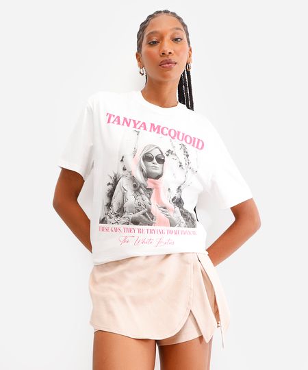 camiseta feminina de algodão the white lotus off white P