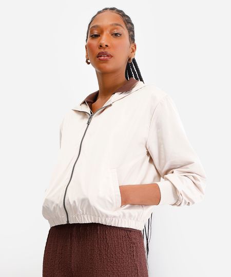 jaqueta corta vento com capuz - bege PP jaqueta corta vento com capuz - bege PP