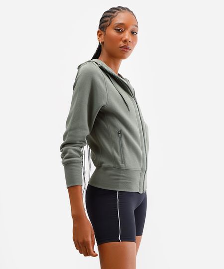 jaqueta de moletom com capuz ace - verde militar GG jaqueta de moletom com capuz ace - verde militar GG