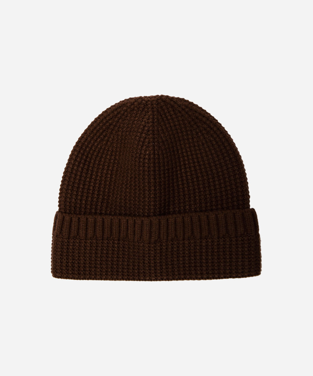 gorro masculino texturizado marrom