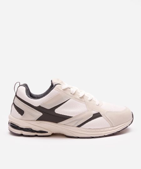 tênis esportivo ace com recortes em camurça off white 38