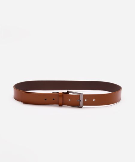 cinto masculino com fivela quadrada marrom G