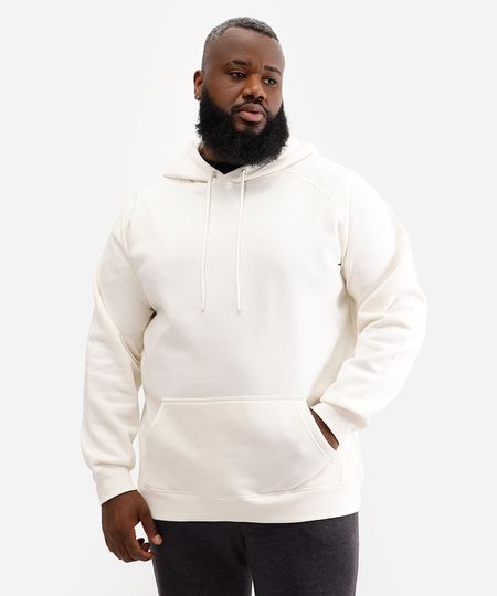 blusão de moletom plus size com capuz off white GG4 blusão de moletom plus size com capuz off white GG4