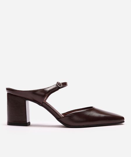 mule bico quadrado com salto mindset marrom 38 mule bico quadrado com salto mindset marrom 38