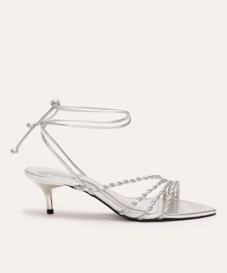 sandália tiras trançadas mindset prateada 34 sandália tiras trançadas mindset prateada 34