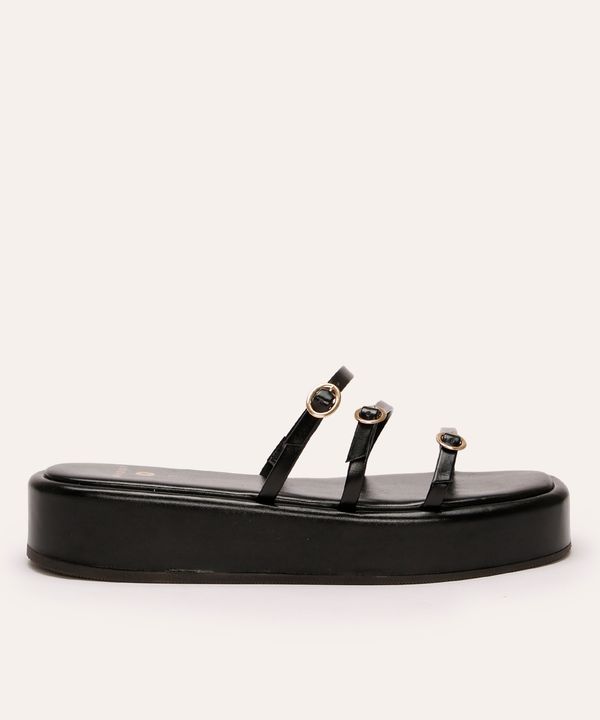tamanco flatform com tiras mindset preto 37