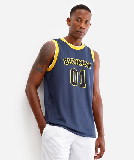 regata basquete masculina esportiva ace brooklyn azul M regata basquete masculina esportiva ace brooklyn azul M