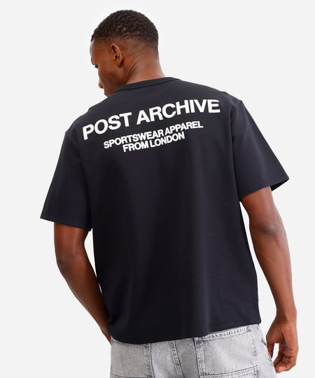 camiseta masculina de algodão post archive - preto M