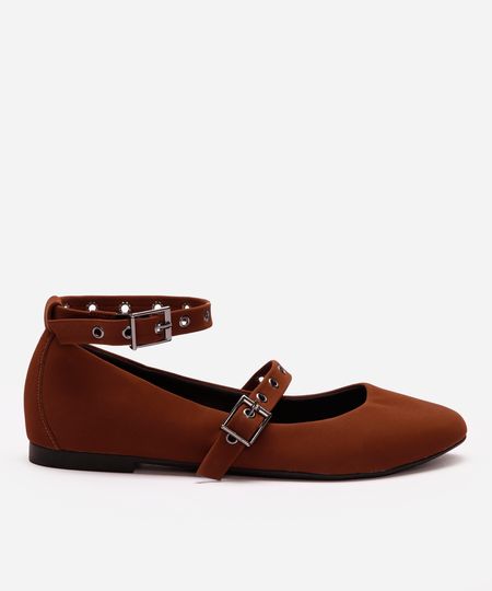 sapatilha com tiras e ilhós marrom 35 sapatilha com tiras e ilhós marrom 35