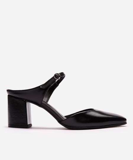 mule bico quadrado com salto mindset preto 35