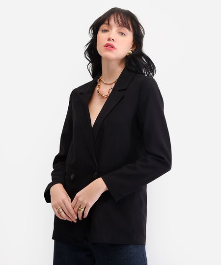 blazer feminino de alfaiataria  preto P