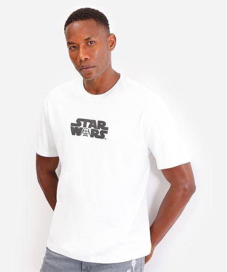 camiseta masculina de algodão star wars off white M