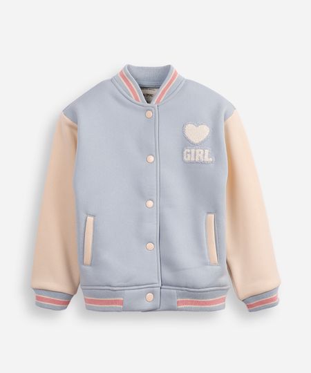 jaqueta bomber infantil de moletom lovely days azul 10