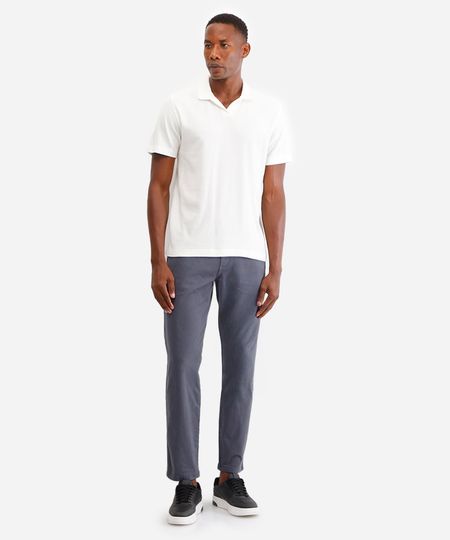 calça chino slim masculina de sarja cinza 38