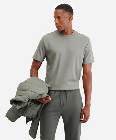 camiseta de algodão peruano bold manga curta verde M camiseta de algodão peruano bold manga curta verde M