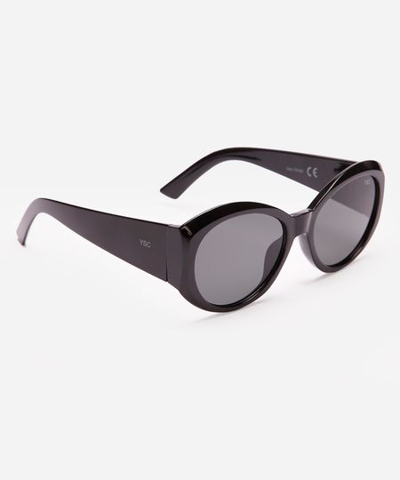 óculos de sol feminino oval preto UNICO