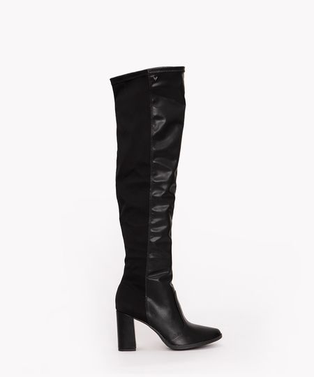bota over the knee salto baixo oneself preto 34 bota over the knee salto baixo oneself preto 34