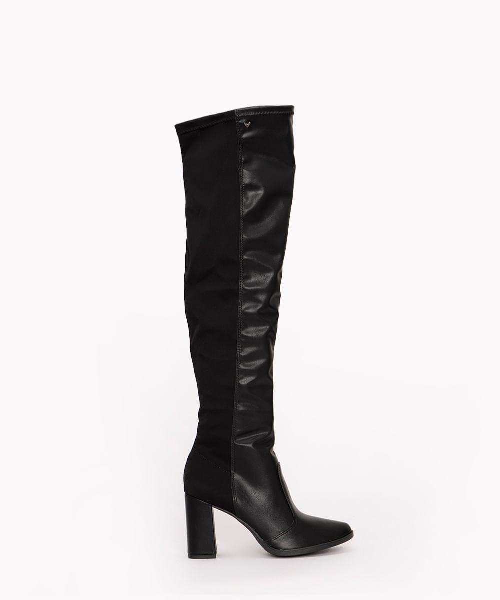 bota over the knee salto baixo oneself preto