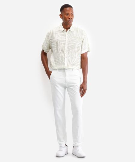 calça chino slim masculina de sarja cinza 38