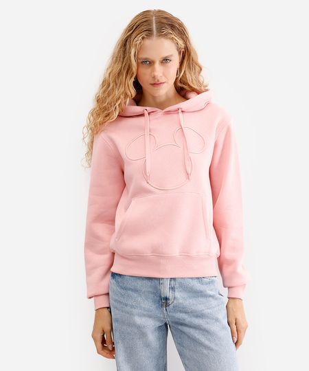 blusão de moletom com capuz mickey rosa PP blusão de moletom com capuz mickey rosa PP