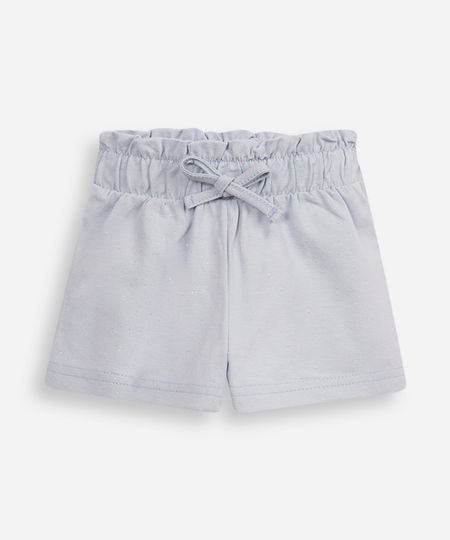 short clochard infantil com glitter azul 1