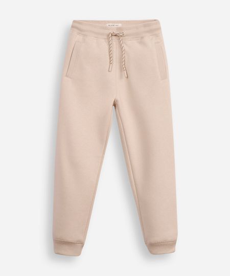 calça jogger de moletom infantil - areia 8