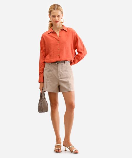 short feminino de alfaiataria chevron bege 36 short feminino de alfaiataria chevron bege 36