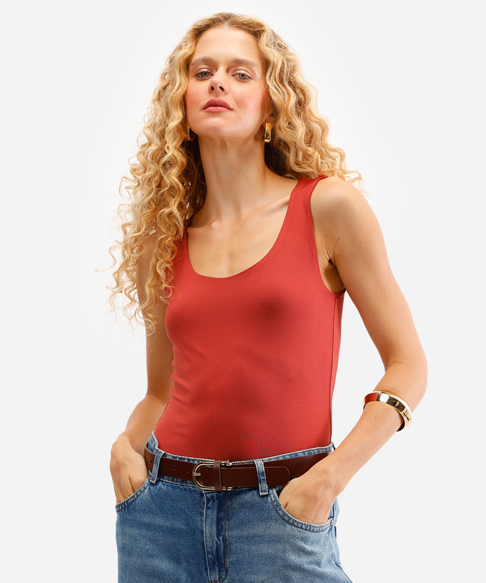 regata básica decote redondo rosa