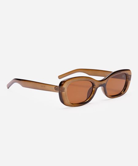 óculos de sol feminino oval marrom UNICO