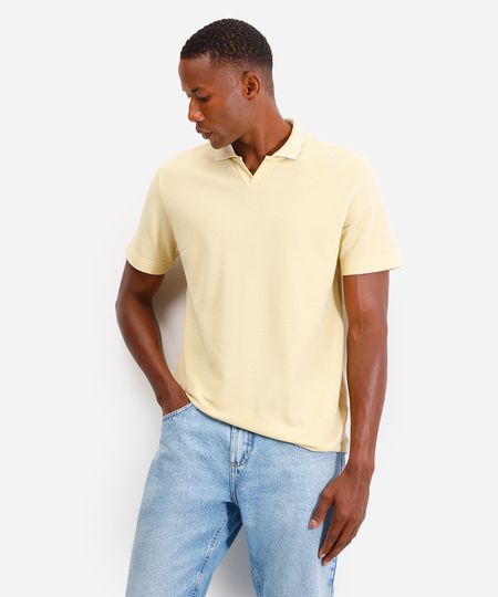 polo comfort com linho amarela G polo comfort com linho amarela G