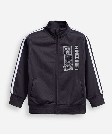 jaqueta infantil com listra minecraft cinza 4 jaqueta infantil com listra minecraft cinza 4