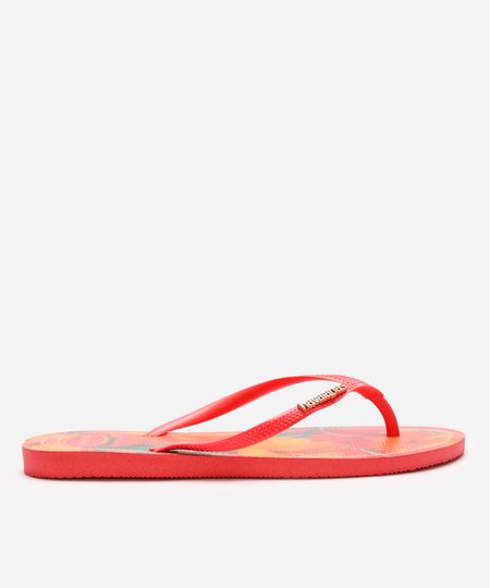 chinelo slim havaianas tropical laranja 33-34 chinelo slim havaianas tropical laranja 33-34