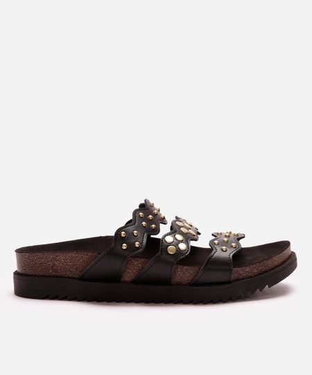 papete flatform feminina com tachas moleca preto 34