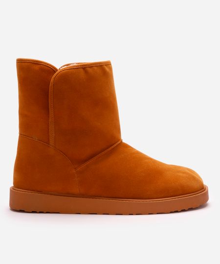 bota de camurça com forro de pelúcia oneself marrom 39 bota de camurça com forro de pelúcia oneself marrom 39